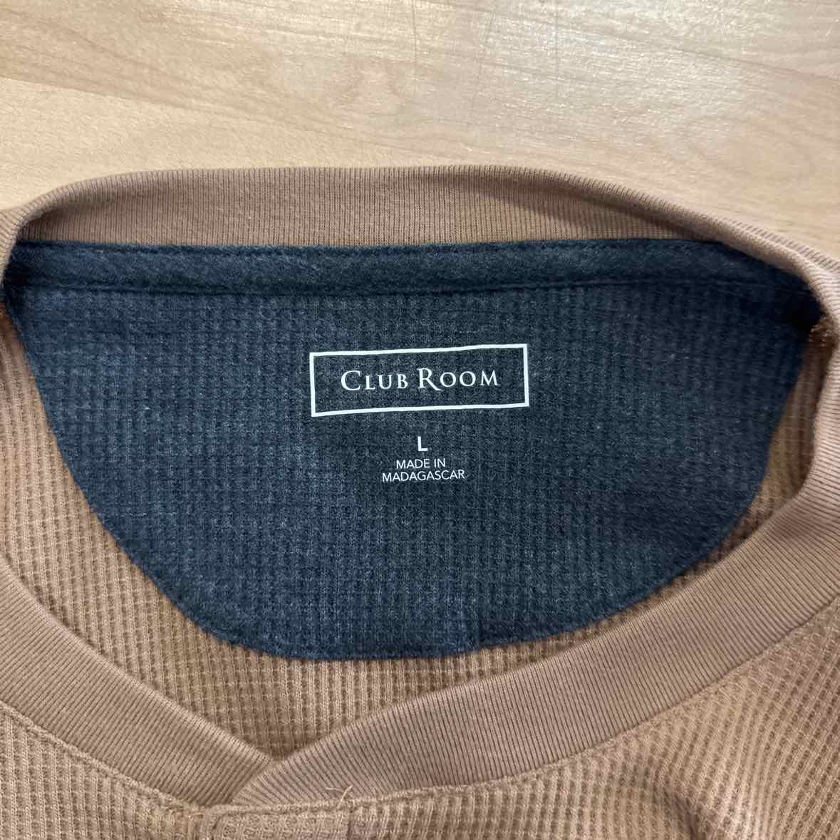 Club Room Size L Tan MENS Long Sleeve Shirt
