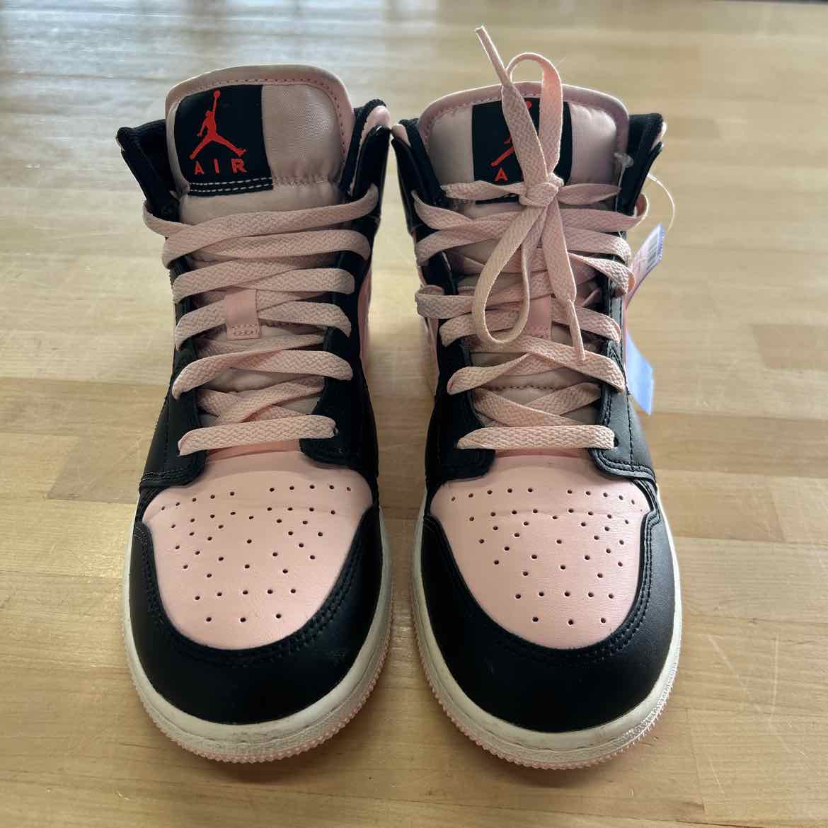 Jordan Air Size 6.5 Pink Black Preloved Sneakers