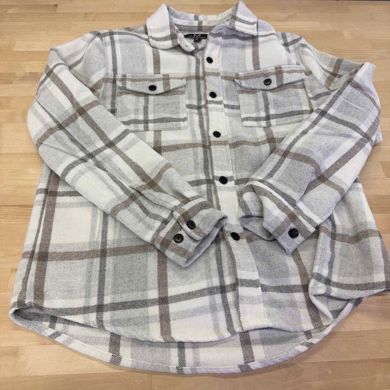 Magaschoni Size M White Preloved MENS Button Down Shirt