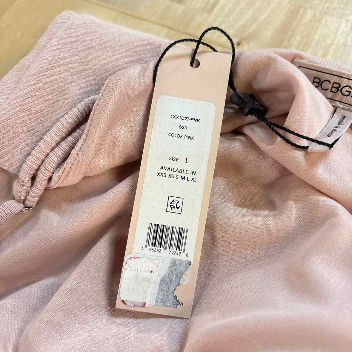 BCBGeneration Size L Pink Cowlneck Mini Sheath Dress NWT