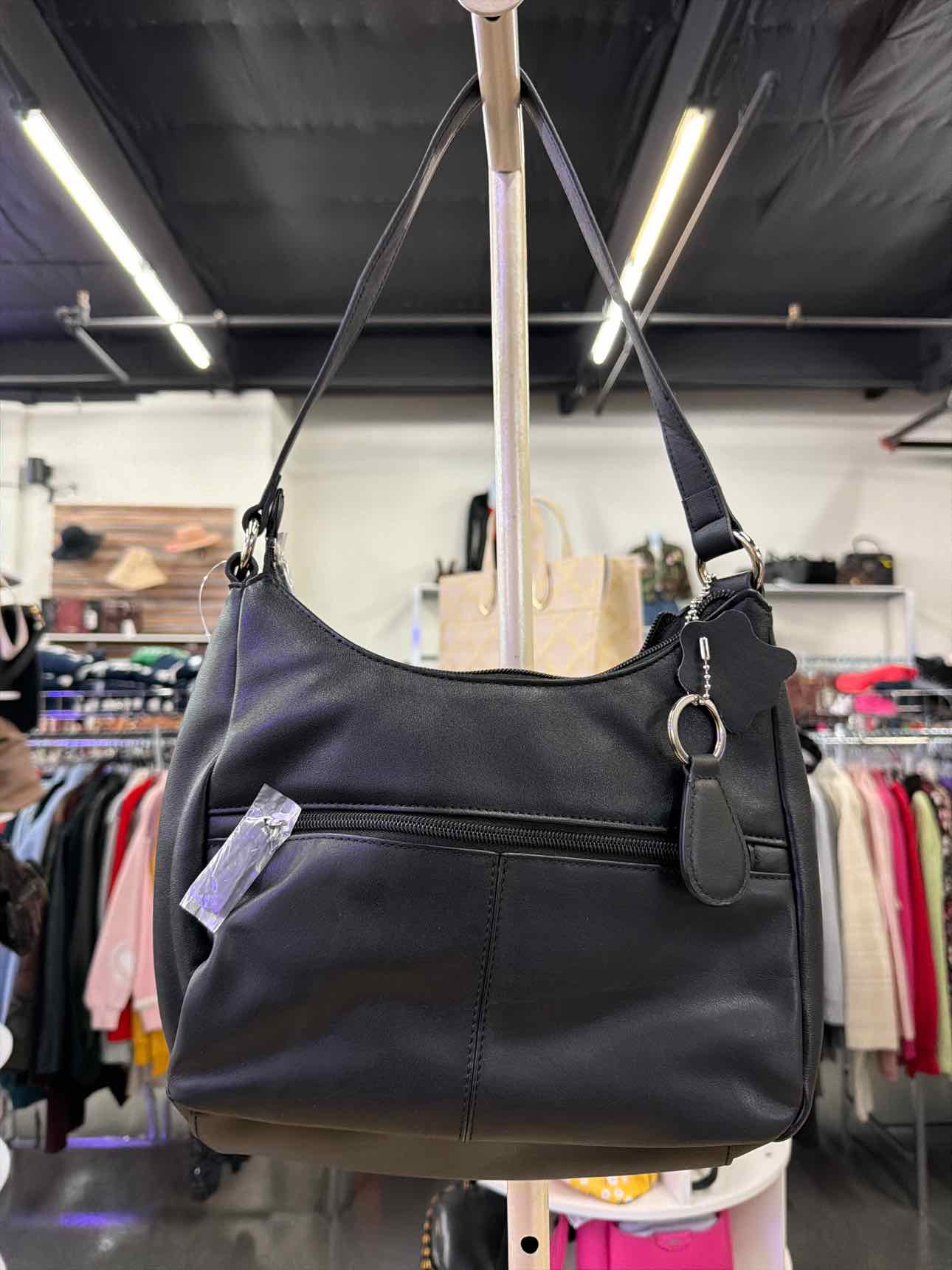 Giani Bernini Nappa Leather Hobo Bag, Exclusively at Macy's - Black/Silver