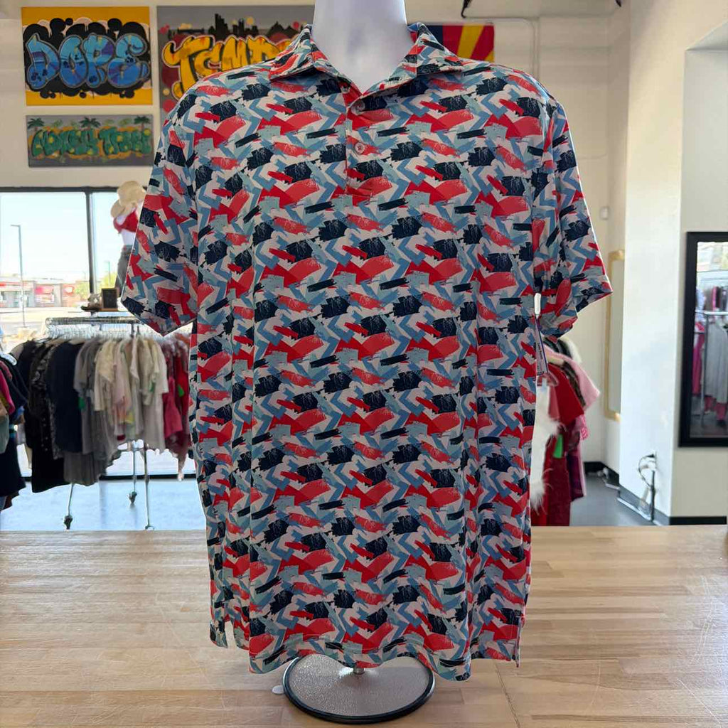 TailorByrd Size L Red Blue Preloved MENS Polo