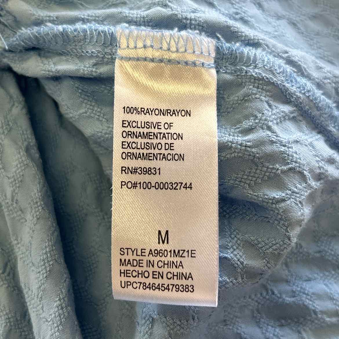 Democracy Size M Blue Rayon Preloved Blouse LS