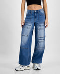 Madden Girl Size L High-Rise Parachute Cargo Pants - Medium Wash