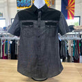 G by Guess Size M Gray/Black Preloved MENS Button Down Shirt