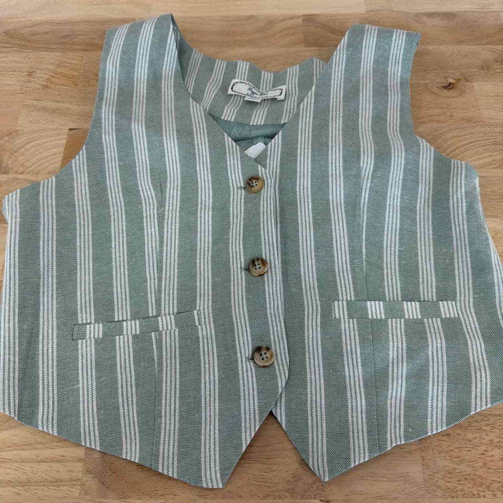 Hippie Rose Juniors' Sleeveless Linen Vest - Oregano Stripe