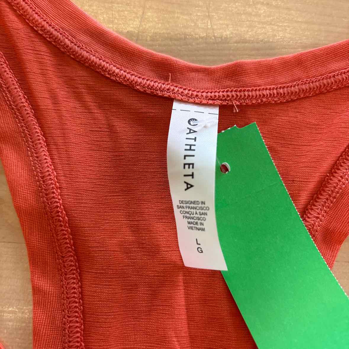 Athleta Size L Orange New Athletic Tank