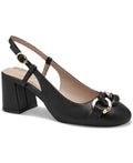Giani Bernini Sz 9.5 Black Tatiaa Slip-on Slingback Memory Foam Block-Heel Pumps