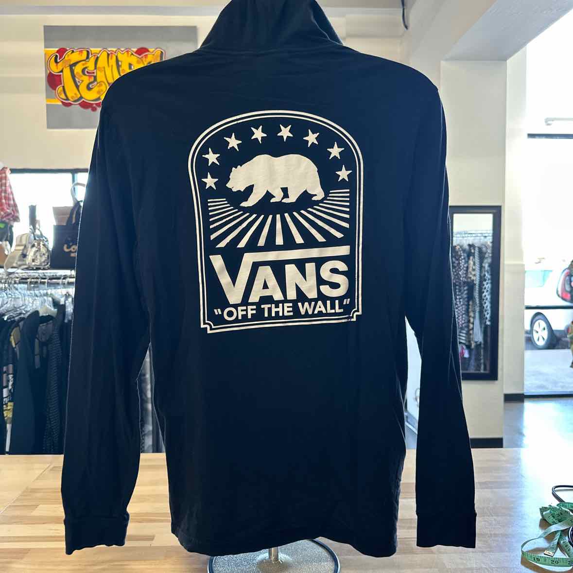 Van Size M Navy MENS Long Sleeve Shirt