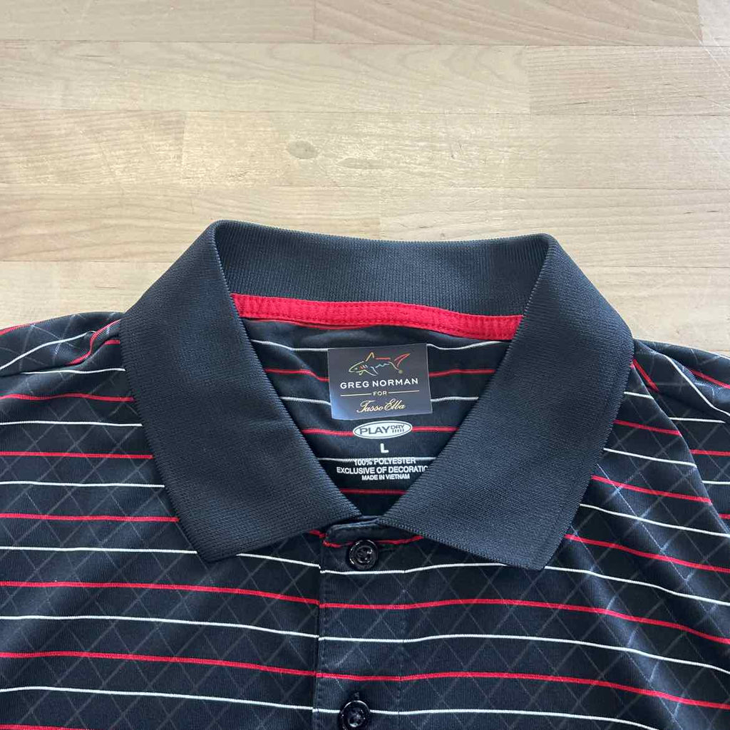Greg Norman Size L Black/Red Preloved MENS Polo
