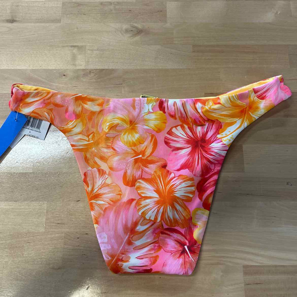 Hurley Size L Tropic Dreams Cheeky Scoop Bikini Bottoms