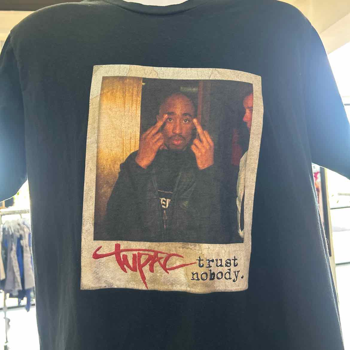Port & Co. Size L Black Preloved T-Shirt SS