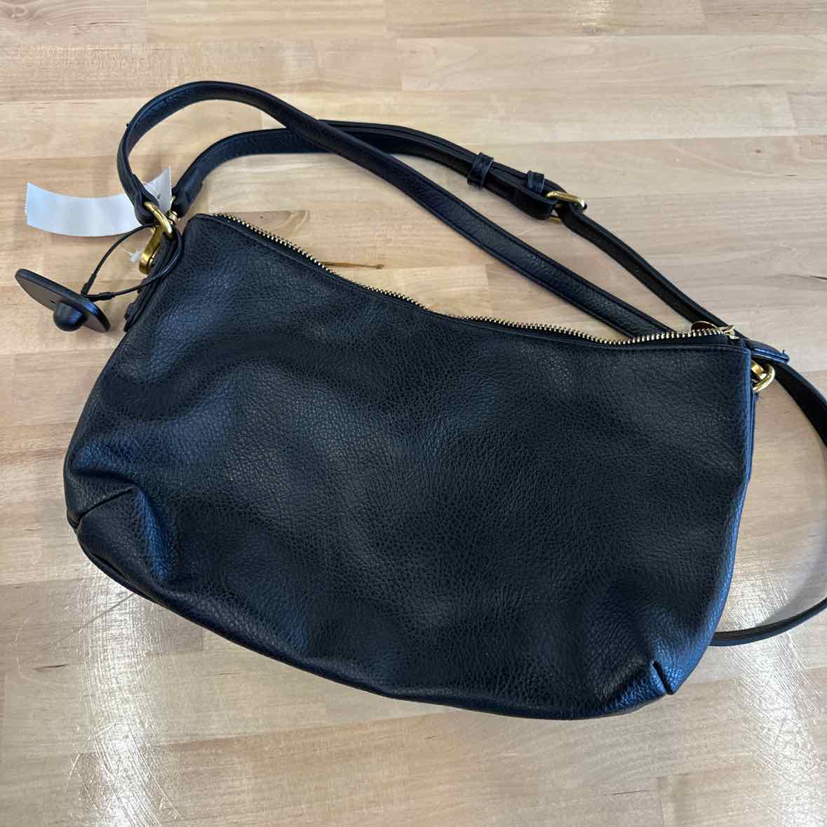 Style Co Medium Zippered Shoulder Bag Deep Black