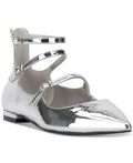I.N.C. International Concepts Valan Triple-Strapped Flats Silver TPU 8.5M