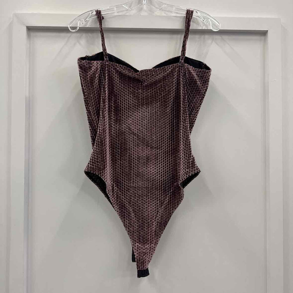 Lulus Size L Purple Velvet Preloved Bodysuit