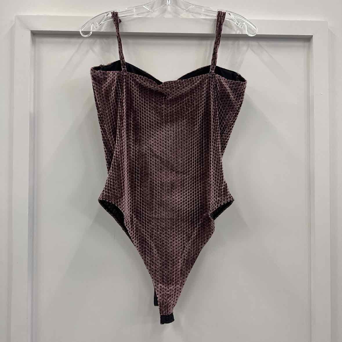 Lulus Size L Purple Velvet Preloved Bodysuit