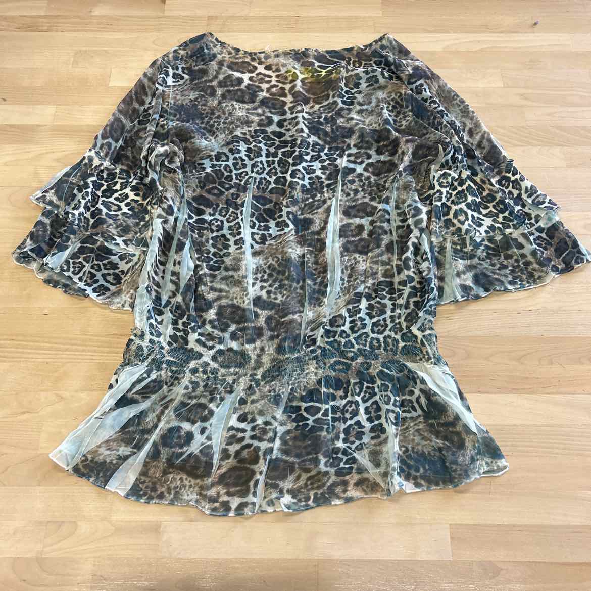 Alberto Makali Size L Green/Brown Blouse