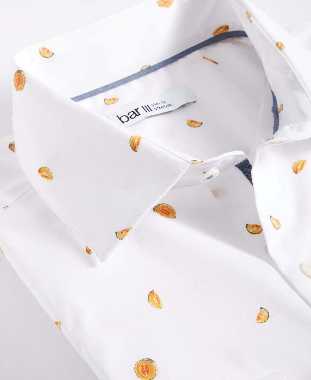 Bar Iii Mens Melon-Print Button Down Dress Shirt