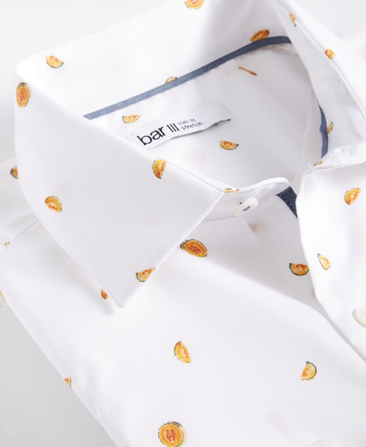 Bar Iii Mens Melon-Print Button Down Dress Shirt