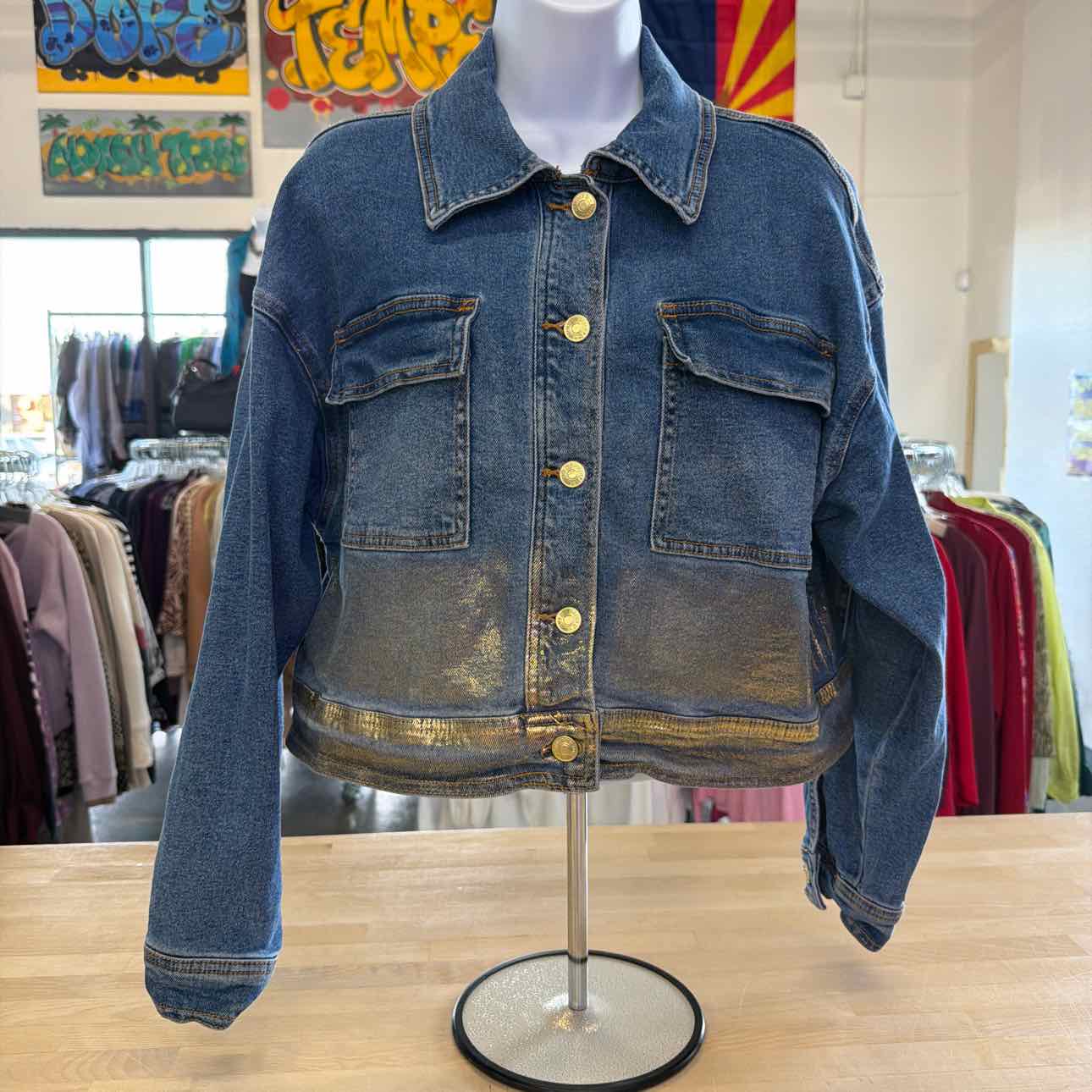 Forever 21 Size 0X Gold Denim Preloved 2 pc sets