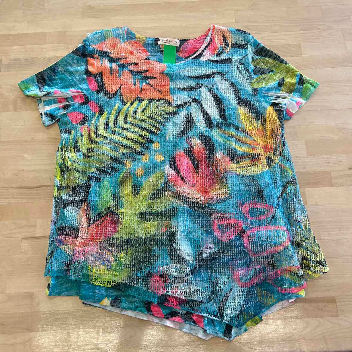 Jess & Jane Size L Multi-Color Preloved T-Shirt SS