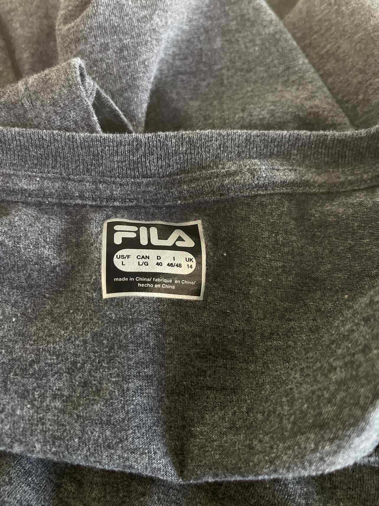 Fila Size L Gray Preloved T-Shirt SS