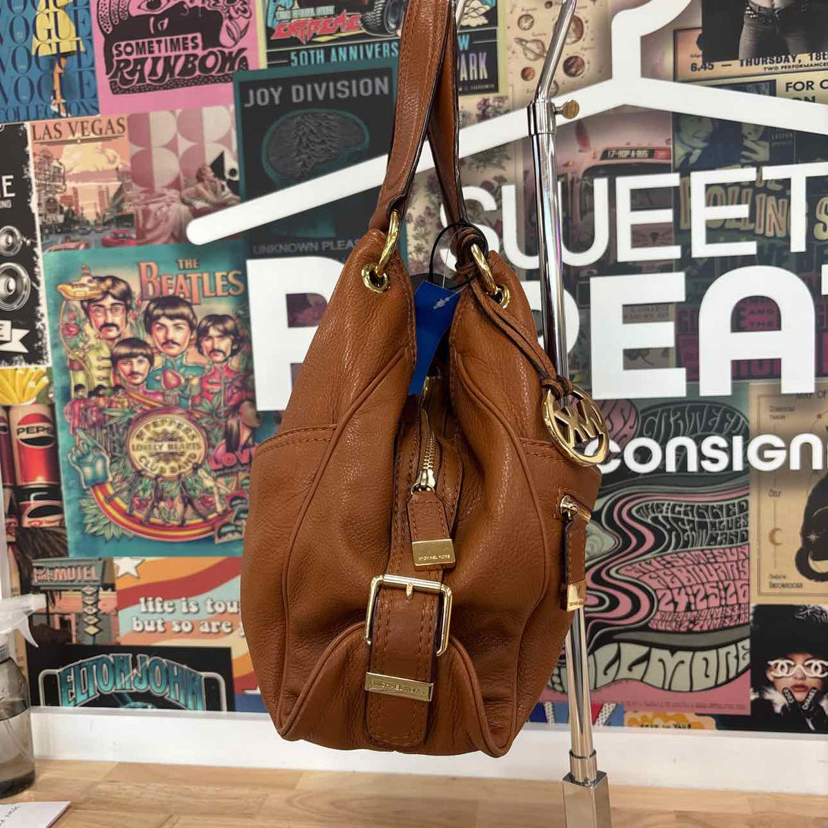 Michael Kors Brown Pebbled Leather Preloved Handbag