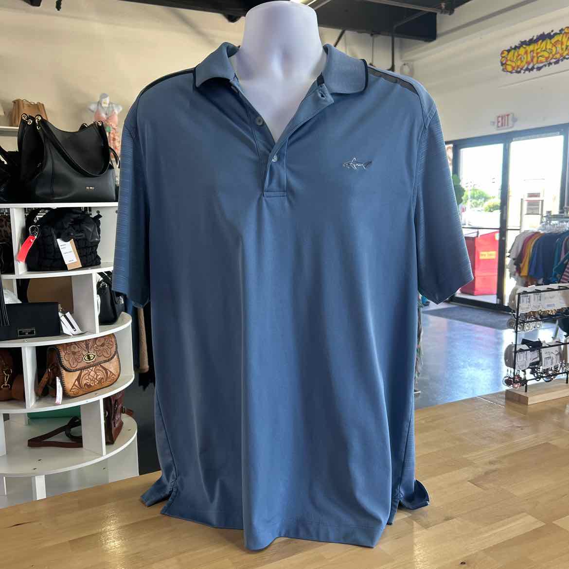 Greg Norman Size L Blue Preloved MENS Polo