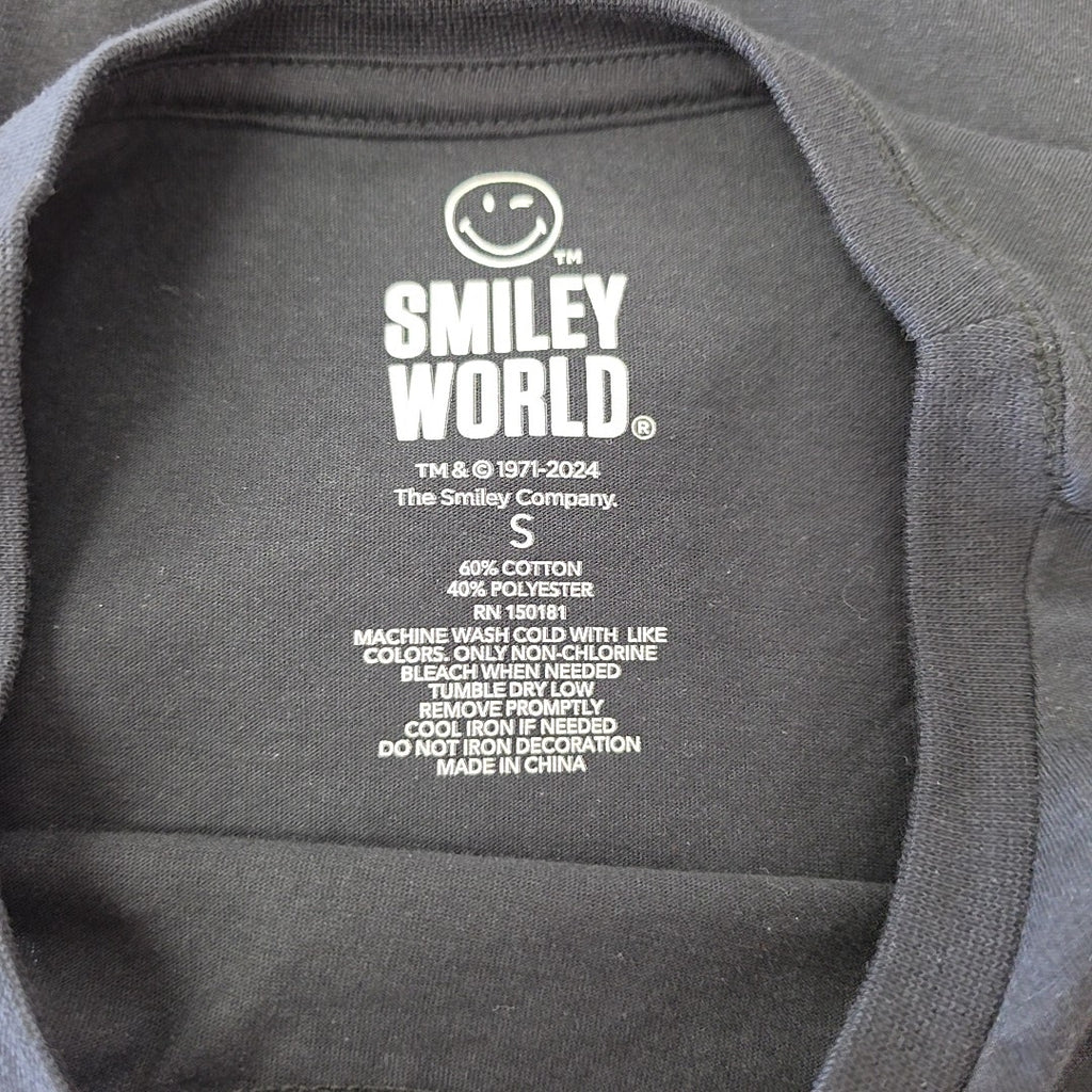 Smiley World Size S Black New T-Shirt SS