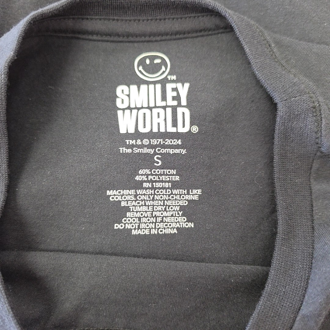 Smiley World Size S Black New T-Shirt SS