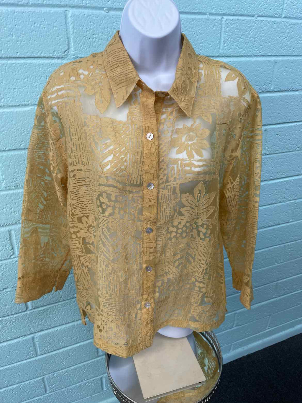 Chico's Size 1 Mustard Blouse