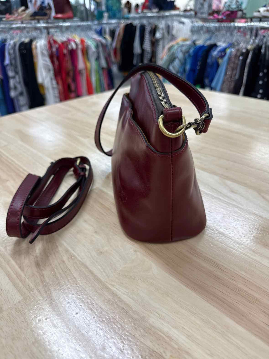 Patricia Nash Ox Blood Arlee Crossbody Leather Preloved Handbag