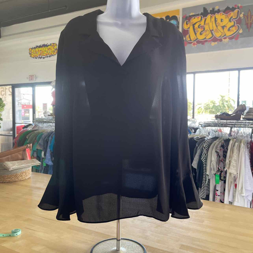 Eloquii Size 14 Black Preloved Blouse LS