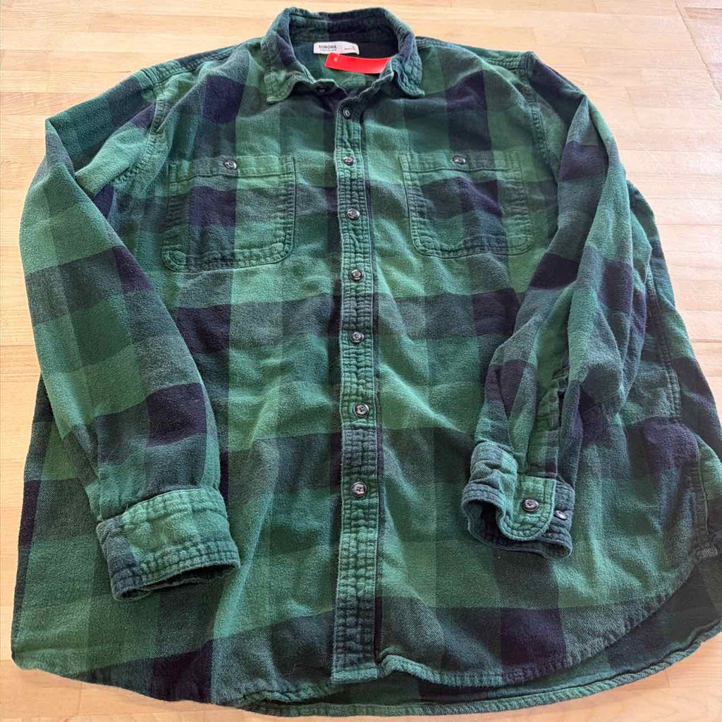 Sonoma Size XL Green MENS Flannel