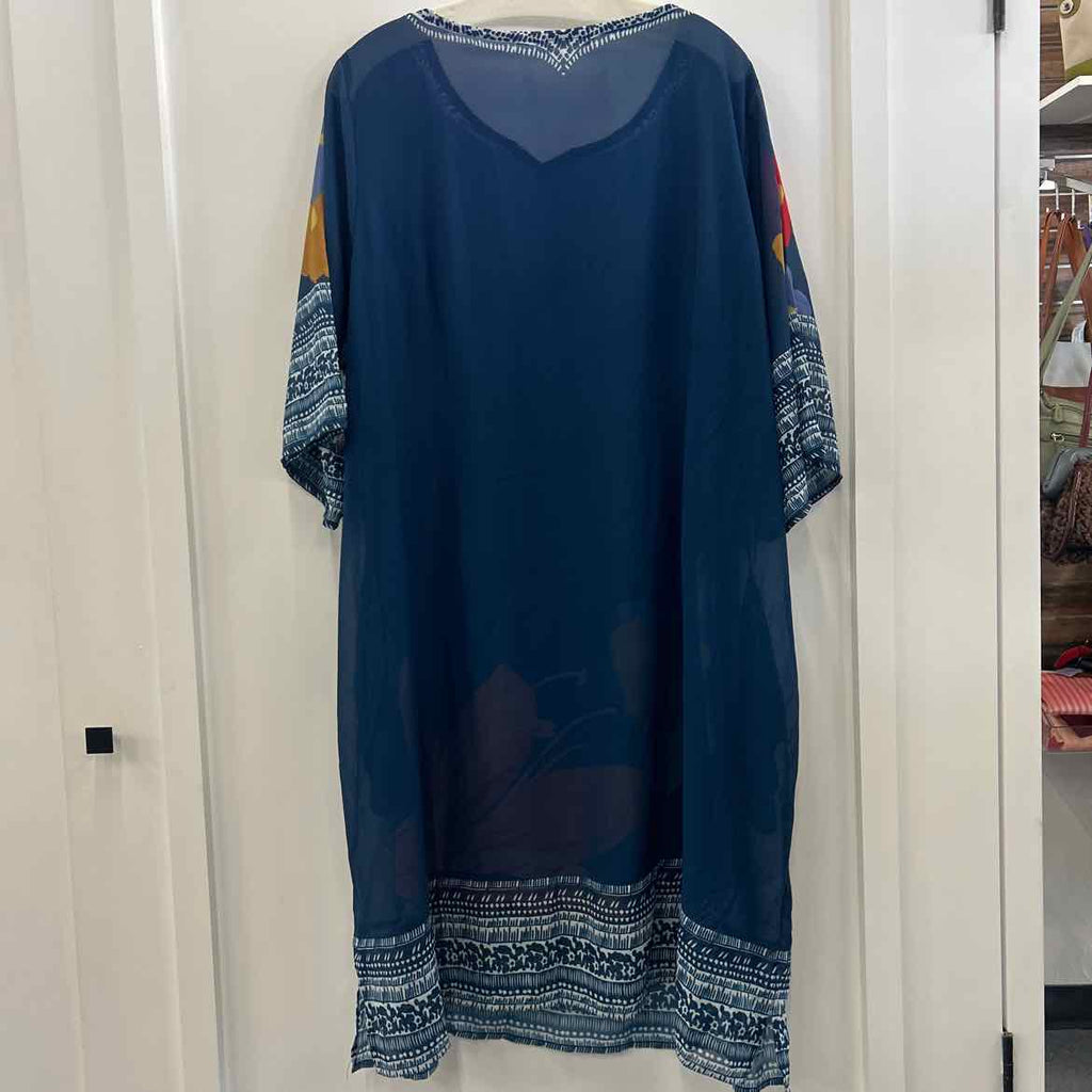 Soft Surroundings Size 2X Blue Sheer Preloved Dress