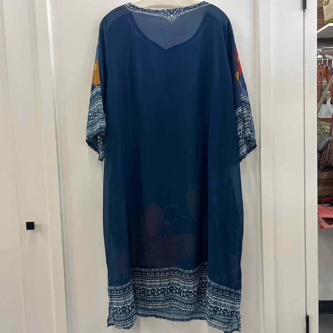 Soft Surroundings Size 2X Blue Sheer Preloved Dress