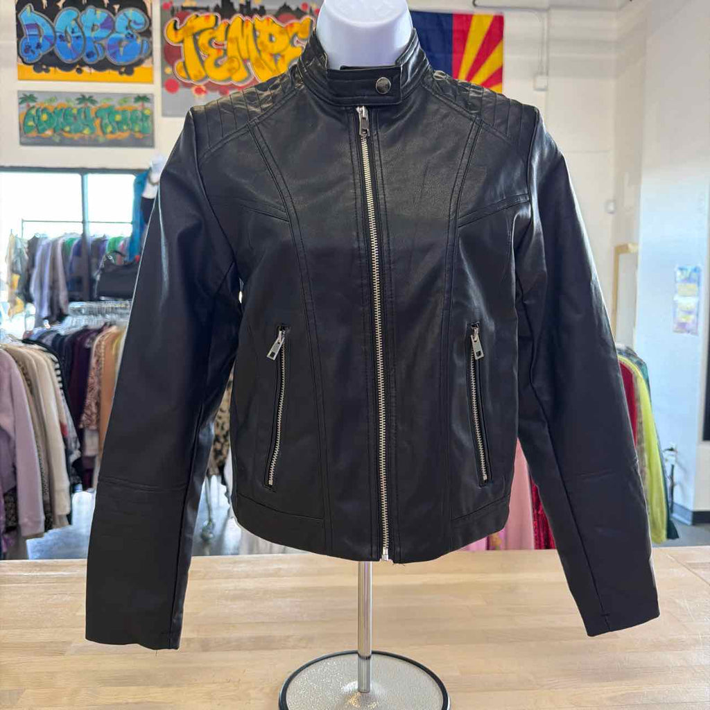 Miss Posh Size XS Black Leather Preloved Jacket
