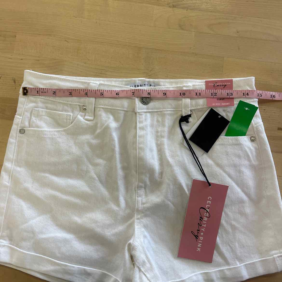 Celebrity Pink Juniors' 4" High-Rise Curvy Denim Shorts - White - 7