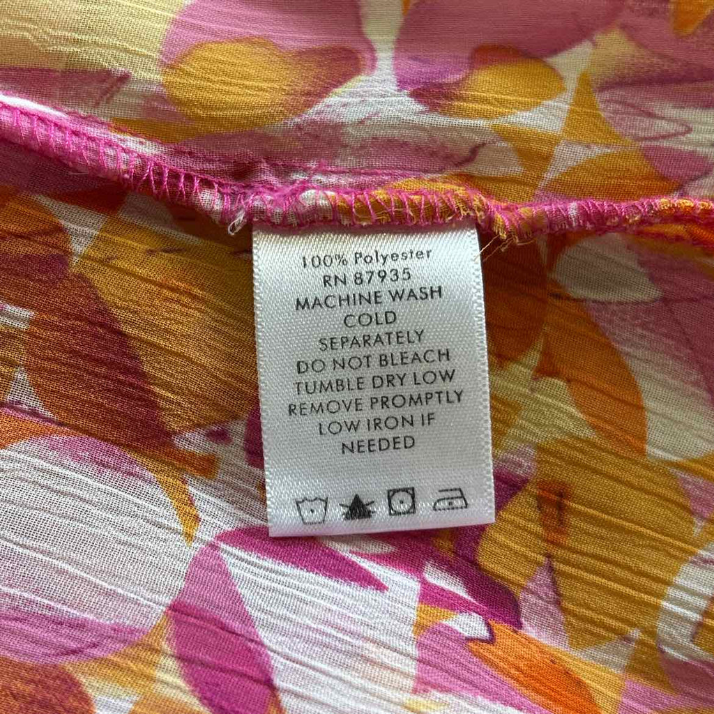 Susan Graver Size S Pink Orange Polyester Preloved Blouse SS