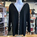 Chico's Size 2 (L) Black Acetate Preloved Blouse