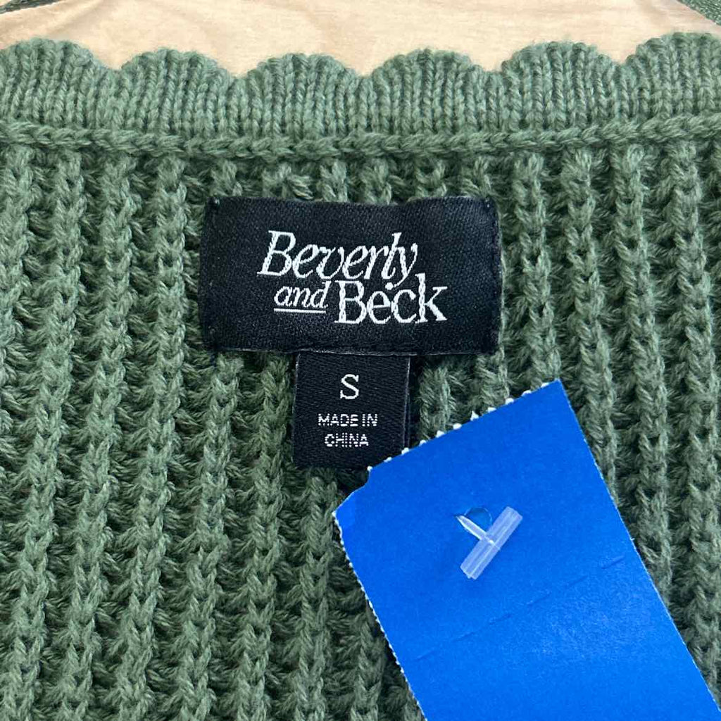 Beverly & Beck Size S Green Knit Preloved Blouse SS