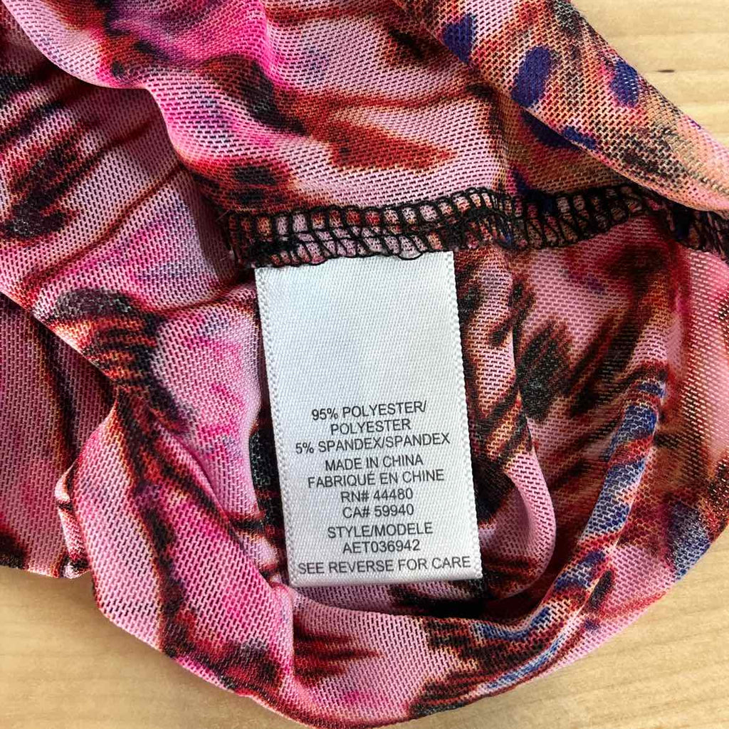 AFRM Size M Pink Print Blouse LS