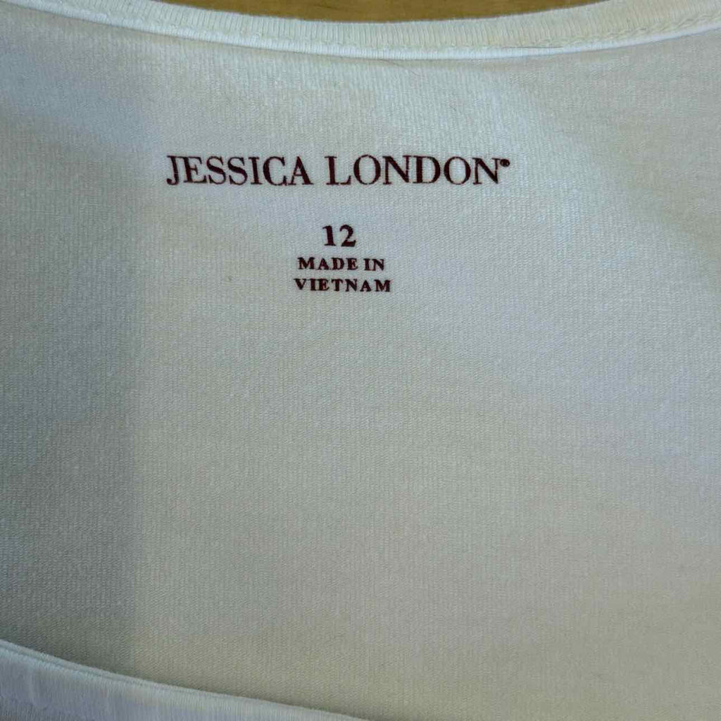 Jessica London Size 12 White Preloved Long Sleeve