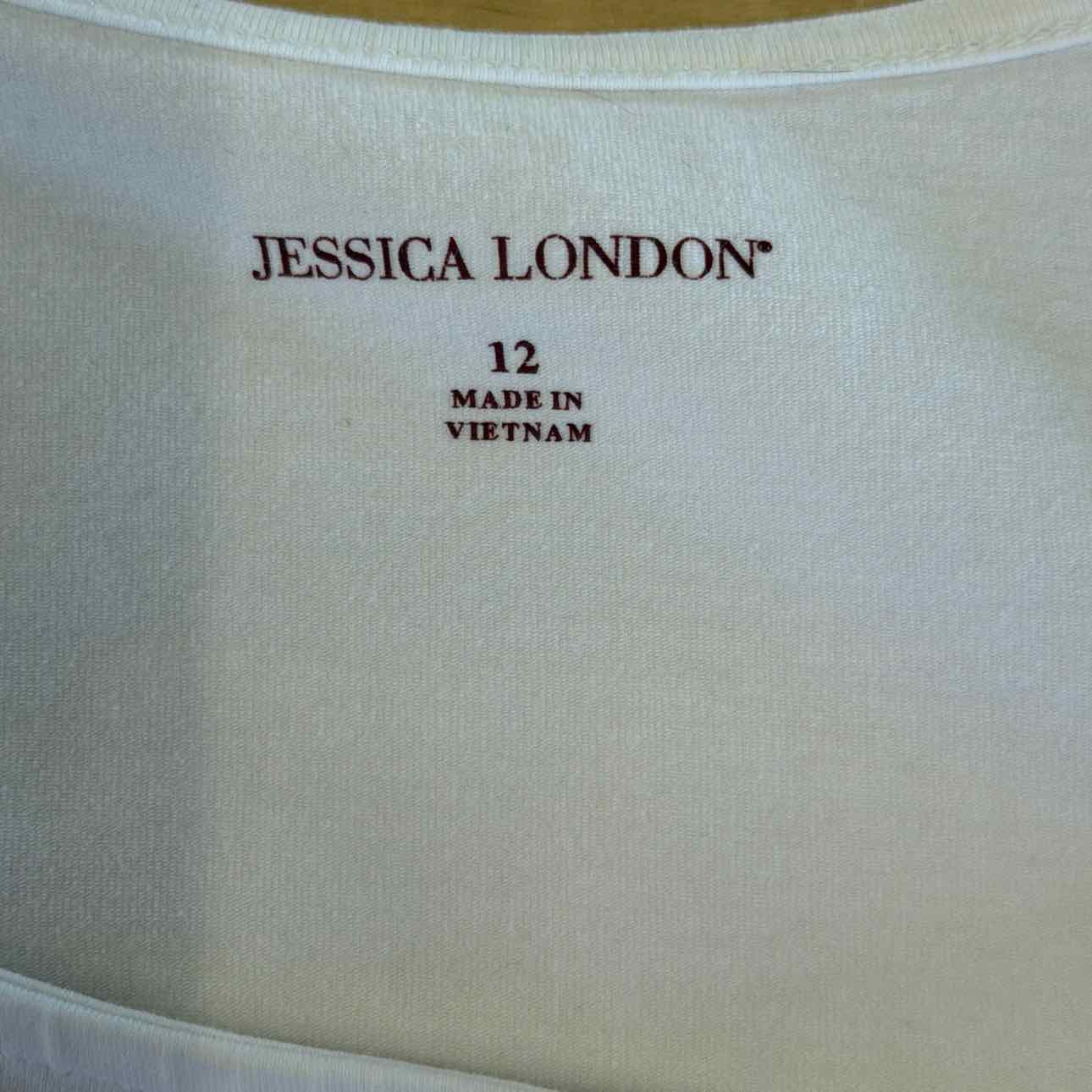 Jessica London Size 12 White Preloved Long Sleeve