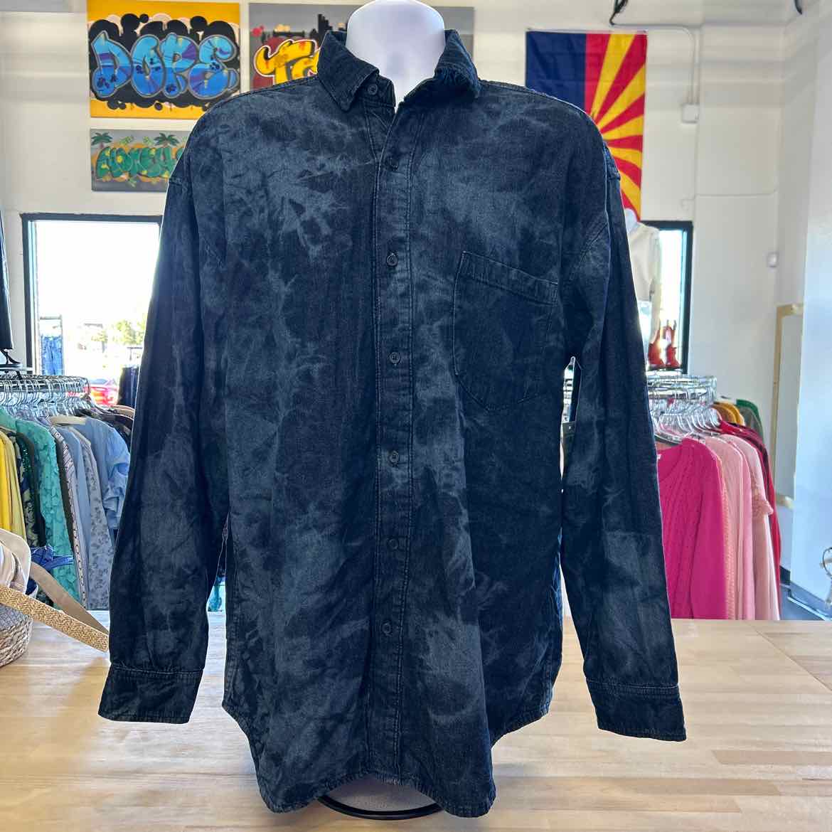 Mode Of One Size L Blue New MENS Long Sleeve Shirt