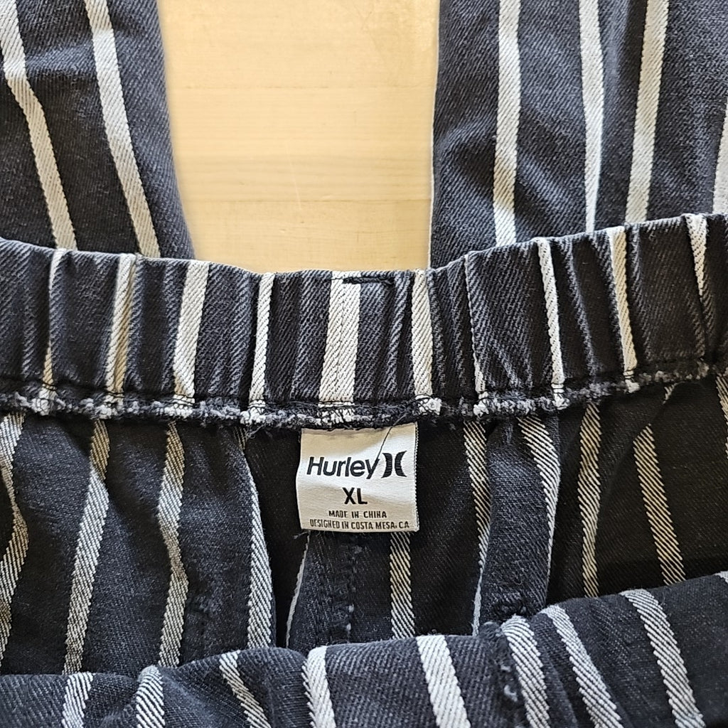 Hurley Juniors' Sloan Striped Pull-on Pants - Black - XL