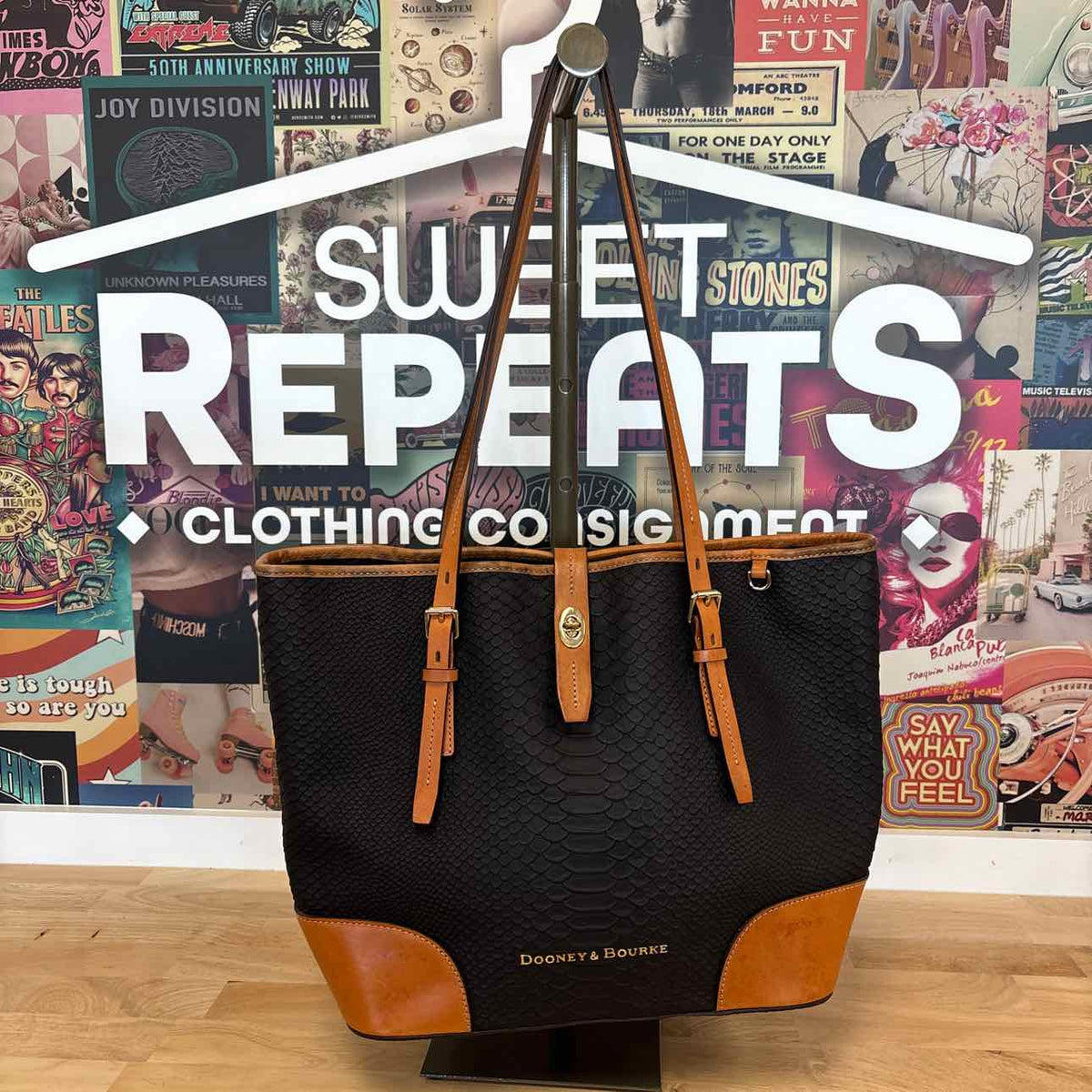 Dooney & Bourke Black & Brown Leather Totes