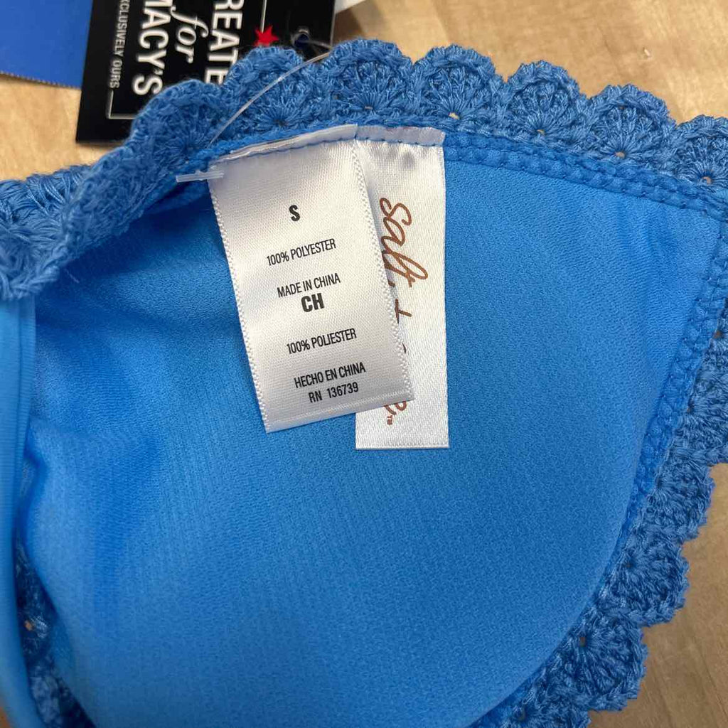 Salt + Cove Size S Crochet Halter Triangle Bikini