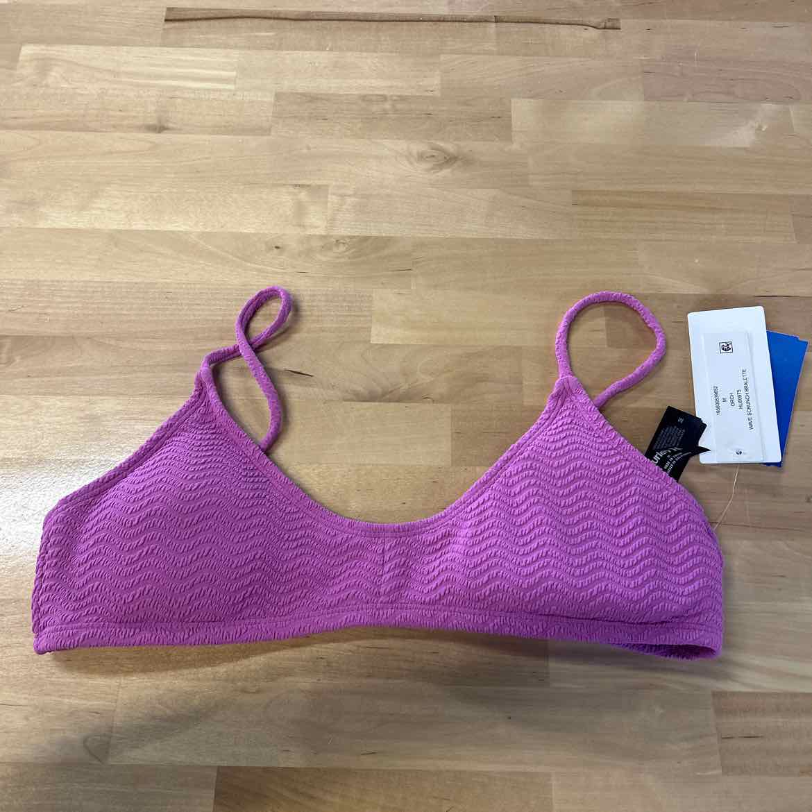 Hurley Size M Wave Scrunch Bralette Bikini Top - Orchid