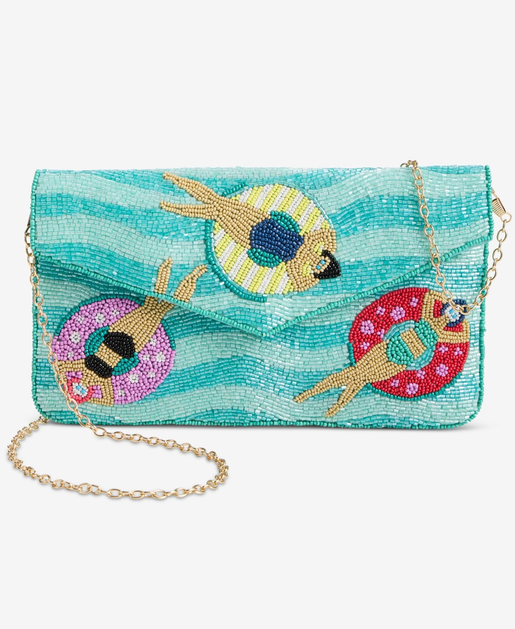 On 34th Blue Beaded Crossbody